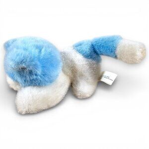 Oriental Trading Co Cat Plush Stuffed Toy Blue White Pink Nose 6"